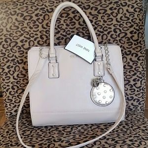 Nine West You & Me Handbag Tan & Rose Gold Mirror